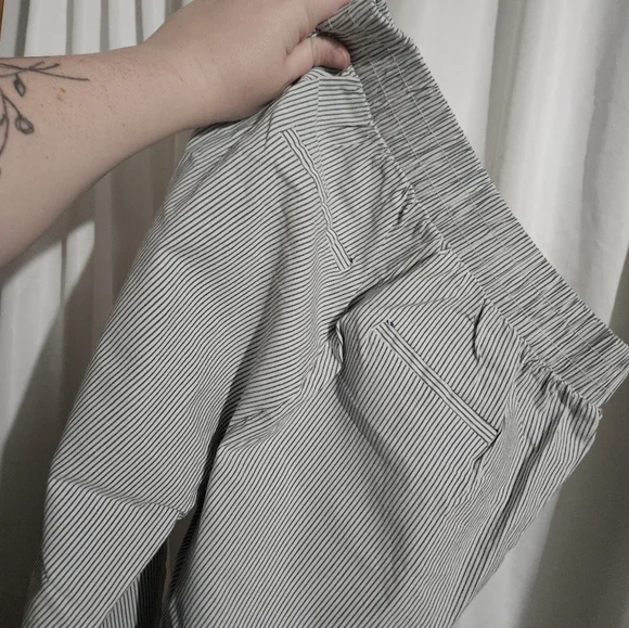 Shinestar Striped Pants Cuffed Bottom Gray/White Pull On! - Picture 7 of 7